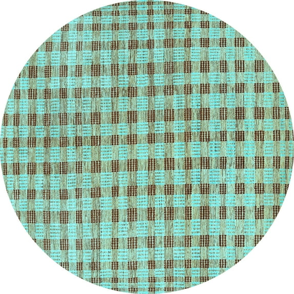 Ahgly Company Indoor Round Abstract Light Blue Contemporary Area Rugs, 8' Round