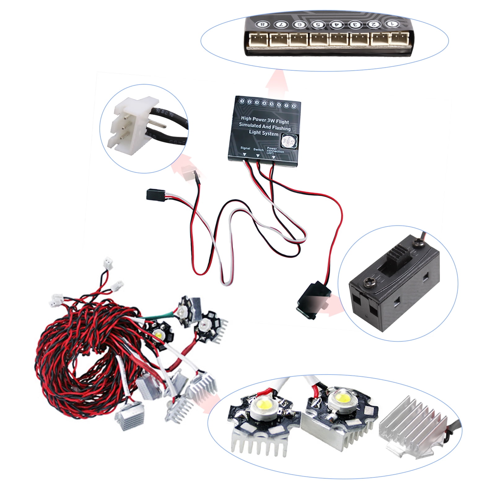 Shinysix LED Light,LED RC Airplane Aircraft LED RC Airplane Aircraft Power 3W LED 3W LED RC 3W
