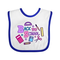 Inktastic Back to School with School Supplies Girls Baby Bib