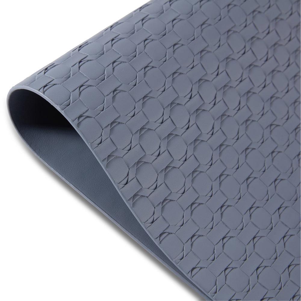Ala Carte by Dainty Home Stratham Geometric Textured Faux Leather Placemats – Set of 4, Reversible, Non-Slip, Washable, Heat & Tear Resistant – 12x18 in Dining Table Mats