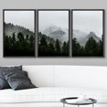 thumbnail image 2 of wall26 - 3 Piece Framed Canvas Wall Art - Landscape with Mountain with Fog - Modern Home Art Stretched and Framed Canvas Ready to Hang - 24"x36"x3 Black, 2 of 5