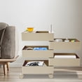 thumbnail image 5 of 5-Tier Rotating Storage Cabinet, Rolling Utility Cart with Wheels, 360 Spin Organizer, White Modern Minimalist Mobile Storage Shelf for Home Organization, Bedroom, Closet, Entryway, 5 of 20
