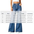 thumbnail image 3 of QIUOMBBP Women's Baggy Jeans Casual Drawstring Flared Wide Leg Denim Trousers with Pockets Y2K Streetwear, 3 of 8