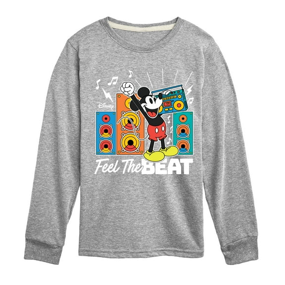 Disney - Mickey Feel The Beat - Toddler & Youth Long Sleeve Graphic T-Shirt