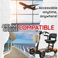 thumbnail image 6 of Easy Travel Motorized Electric Wheelchair Mobility Scooter with Large Premium Seat, Padded Armrests & LED Lights - Orange, 6 of 9