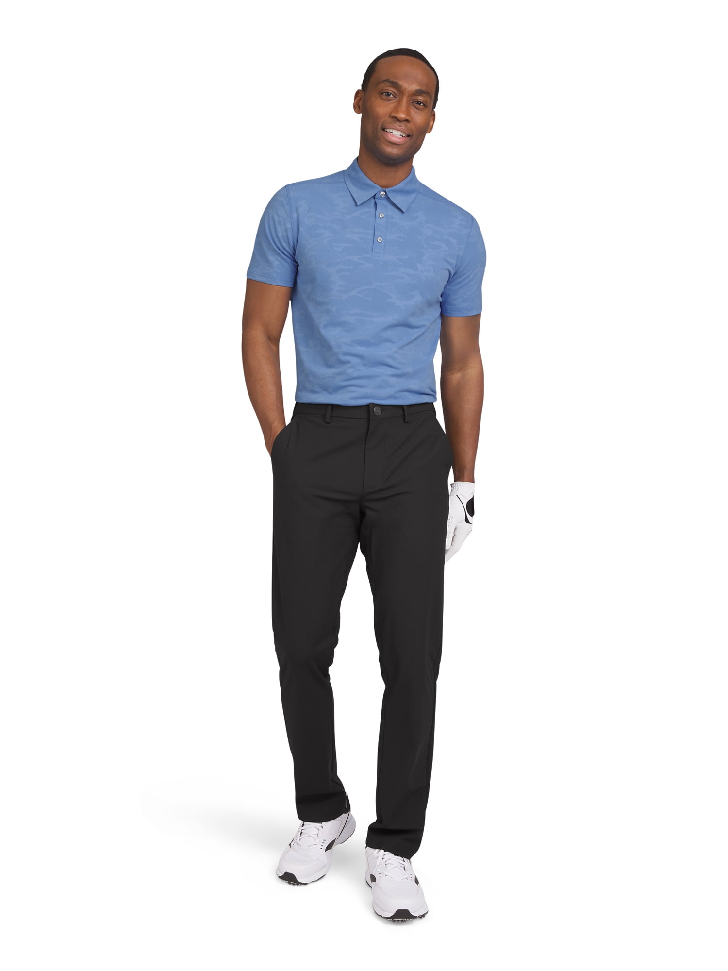Chaps Golf Men's and Big Men's Classic Fit Short Sleeve Camo Stretch Polo Shirt