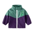 thumbnail image 2 of GiLiling Toddler Kids Sun Protection Athletic Jacket Dry Fit Zip Up Long Sleeve Cartoon Color Block Summer Light Coat Outdoor (Green, 4-5 Years), 2 of 7