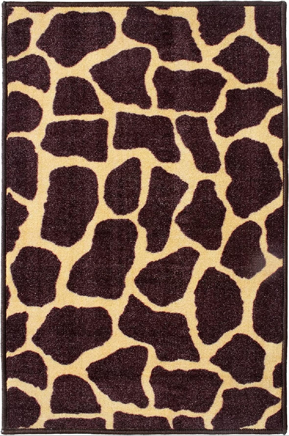 Animal Giraffe Nursery Rug Floor Carpet Yoga Mat 1.7 x 2.6 ft Naanle Hippie Giraffe Funny Animal Non Slip Area Rug for Living Dinning Room Bedroom Kitchen 50 x 80 cm 
