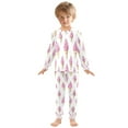 thumbnail image 6 of FORMRS Long Sleeve Top and Pants Pajama Set for Niños 2-Piece Sleepwear, Sizes 18M-8Y, Pink Cartoon Ice Cream, 6 of 6