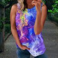 thumbnail image 2 of Moda Mujer Causal Cuello Redondo Impresión Blusa Sin Mangas Camiseta Verano Tank Tops Fridja ghk2308, 2 of 4