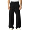 thumbnail image 2 of HOMADLES Mens Elastic Waist Work Pants Wide Leg Stretch Soft Athletic Pants Solid Color Side Pocket Casual Pants Black Size S, 2 of 10