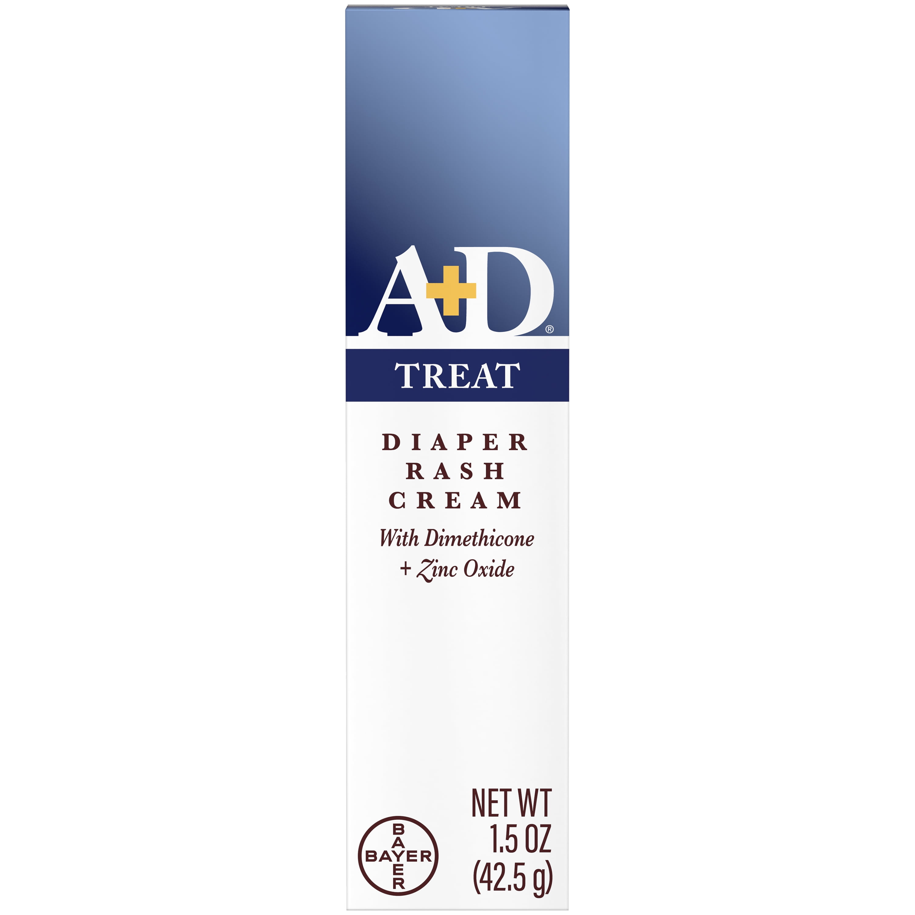 A+D Treat Diaper Rash Cream, Baby Skin Care with Zinc Oxide, 1.5 Oz