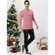 thumbnail image 4 of Camiseta a rayas para hombre Lars Amadeus manga larga cuello redondo rojo L, 4 of 6