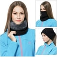 thumbnail image 5 of TAGVO Winter Fleece Neck Warmer, Soft Double Layer Fleece Thick Thermal Neck Gaiter Elastic Multifunctional Scarf Windproof Skiing Neck Tube Ear Warmer Balaclava Hood Unisex for Outdoor Sports, Black, 5 of 7