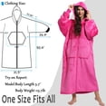 thumbnail image 5 of REDESS Women and Men Plus Wearable Blanket Hoodie Sweatshirt With Zipper-Rose Red, 5 of 8