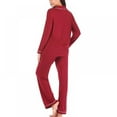 thumbnail image 4 of Women's Pj Set Sleepwear Two Piece Pajamas Tops with Long Sleep Pants Pajamas Loungewear, 4 of 9