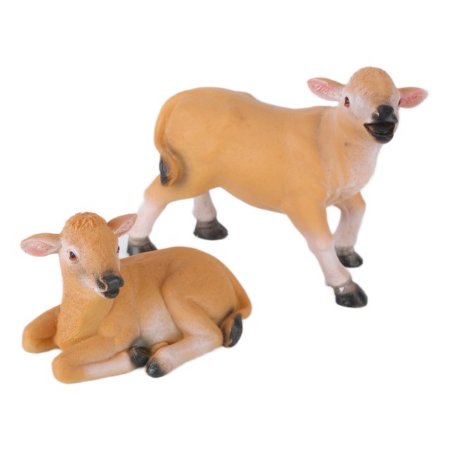 Modelo Animal, Estatuillas De Vacas, Mini Animales De Mano De Resina, Estatuillas De Vacas, Adorno De Becerro, Rendimiento Probado