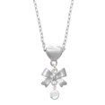thumbnail image 1 of Delight Jewelry Crystal Clear Channel Drop Silver tone Bow Heart Necklace, 1 of 4