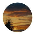 thumbnail image 4 of Pirate Ship Round tablecloth with elastic edge, Old Sailboat in Majestic Sunset Scenery Maritime, 4 of 8