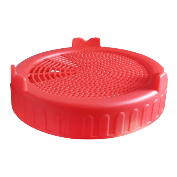 JShteea Tapa para Brotes Tarro Boca Ancha Cubierta para Brotes Malla Alimentaria (roja)