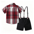 thumbnail image 4 of Sibling Matching Girl Gingham Dress Family Wedding Kids Sleeveless Bow Dress Matching Boy Suspender Shorts Outfit Sets, 4 of 8