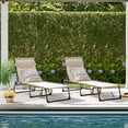 thumbnail image 2 of Flamaker Foldable Chaise Lounge Chair 5-Position Adjustable, Tanning Chair with Side Pocket, Outdoor Sunbathing for Pool, Beach, Patio, Lawn, Indoor Recliner Chair for Napping(Beige, 1 Pcs), 2 of 7