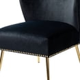thumbnail image 5 of Velvet Accent Chair with Golden Legs, Comfortable Cushion Vanity Side Chair for Bedroom Living Room, BLUE, 5 of 9