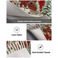 thumbnail image 4 of Red Christmas Area Rug 3x5 Living Rug with Tassel Woven Cotton Entryway Rugs Washable Bedroom Rugs Aesthetic Nursery Carpet Snowman Snowflake Xmas Tree Gifts Elk Winter Floor Mat for Laundry Room, 4 of 5
