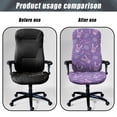 thumbnail image 4 of Renewold Office Chair Cover Decorative Rotating Chair Slipcover Stretch Soft Chair Protector Cover for Desk Computer Chair for Easter Decor, Easter Bunny Egg Carrot Purple, S, 4 of 7