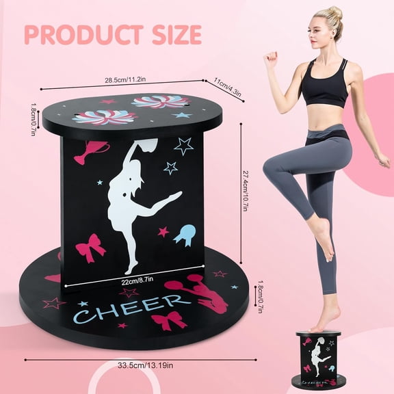 Heavy Cheerleading Balance Trainer, Wooden Flyer Stand Cheer Equipment Balance Trainer Versatile Cheer Stunt Training Equipment For Core Strength, Flexibility & Coordination