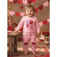 thumbnail image 5 of BemeyourBBs Toddler Baby Girl Valentines Day Outfits Long Sleeve Heart Letter Sweatshirt Pocket Pants Set Fall Winter Spring Clothes, 5 of 9