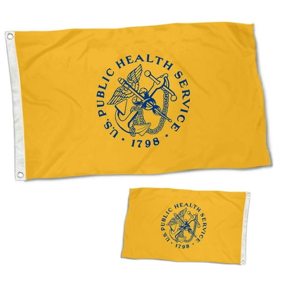 Double Sided United States Public Health Service USPHS Flag Banner with Brass Grommets 12x18 Inch