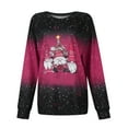 thumbnail image 5 of Sakmal Pink Sweatshirts for Women Christmas Crew Neck Tops Santa Claus Fashion Sweatshirt for Women, 5 of 5