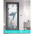 thumbnail image 5 of Window Privacy Film Ocean Turtle Stained Glass Window Film Decorative Sun Block Window Cover Coastal Coral Seagrass Starfish Window Clings Static Adhesive Sticker for Bathroom 19.6"x39.3", 5 of 7
