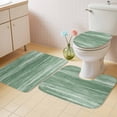 thumbnail image 3 of Sage Green Bathroom Rugs Set Modern Abstract Gradient Green Lines Texture Non Slip Absorbent Soft Bath Mats 3 Piece Set with Bathroom Rug, U-Shaped Floor Mat, Toilet Seat Cover Large Size, 3 of 9