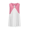 thumbnail image 6 of gbyLJF Women's V Neck Sleeveless Mini Dress Loose Summer Pleated Swing Flowy Sundress 2024 Beach Vacation Tank Dresses Cute Babydoll Dresses Clothes Pink #A02 L, 6 of 7