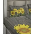 thumbnail image 2 of Ambesonne Garden Fitted & Top Sheet Set with Shams, Helianthus Sunflowers, Brown Yellow Green, 2 of 4