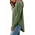 thumbnail image 5 of Women Deep V Neck Long Sleeve Oversized Casual Loose Fit Tunic Tops, 5 of 6