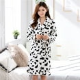 thumbnail image 2 of Print Black And White Cow Female Robe Home Clothing Nightwear Solid Colour Kimono Bathrobe Gown Winter Warm Home Dressing Gown (9,M), 2 of 7
