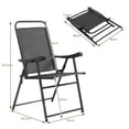 thumbnail image 3 of Costway Equipo de 4 Sillas Plegables de Exterior con Reposabrazos y Tejido Transpirable para Piscina Césped Patio Gris Oscuro 64 x 55 x 92 cm, 3 of 9