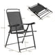 thumbnail image 3 of Costway Equipo de 4 Sillas Plegables de Exterior con Reposabrazos y Tejido Transpirable para Piscina Césped Patio Gris Oscuro 64 x 55 x 92 cm, 3 of 9