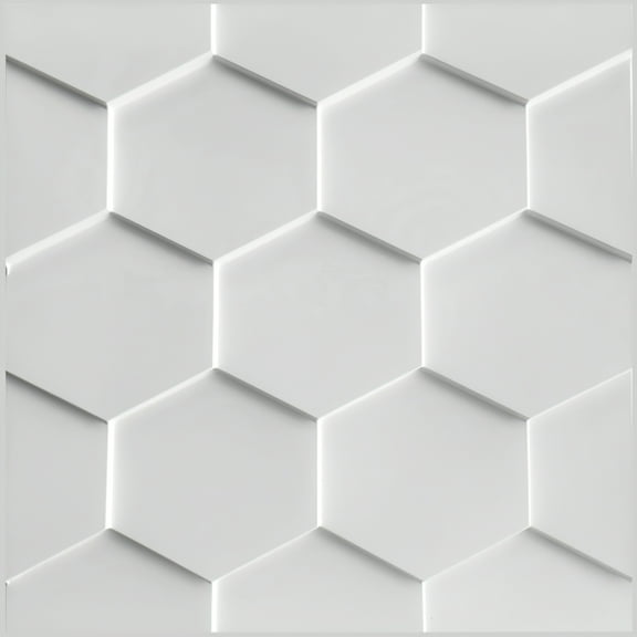 Dundee Deco 3D Wall Panels - Modern Honeycomb Paintable White PVC Wall Paneling for Interior Wall Decor, Pack of 10, Covers 26.9 sq. ft