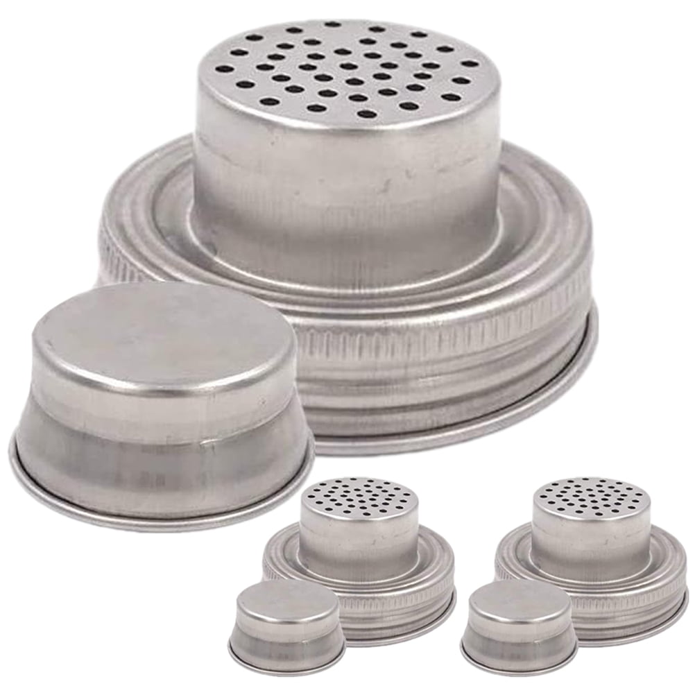 3pcs Mason Jar Shaker Lids Stainless Steel Mason Jar Cover Cocktail