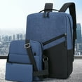 thumbnail image 4 of Latrodar Fashion Three-piece Backpack Backpack Male Business Safety Guaranteed apacity Students Bag Blue 18x12 Inch Home Decor, 4 of 5