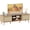 Walnut, variant on Amadwell Rattan TV Stand For 65" TVS, Boho Rattan Entertainment Center with Adjustable Shelf, 2 Cabinet Rattan TV Console, Media Console with Solid Wood Feet and 4 Cord Holes, Living Room - Black