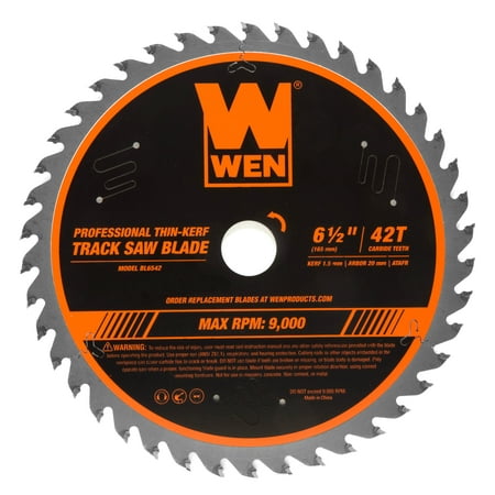 WEN 6.5-Inch 42-Tooth Carbide-Tipped Thin-Kerf Professional ATAFR Track Saw Blade