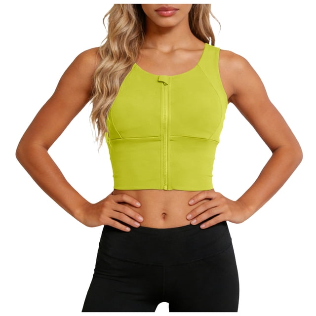 Yammkia Sports Bras for Women Adjustable Sports Bras for Women High Support Padded Racerback Sport for Large Bust Workout Running Gym(Light Yellow,XXXXL)