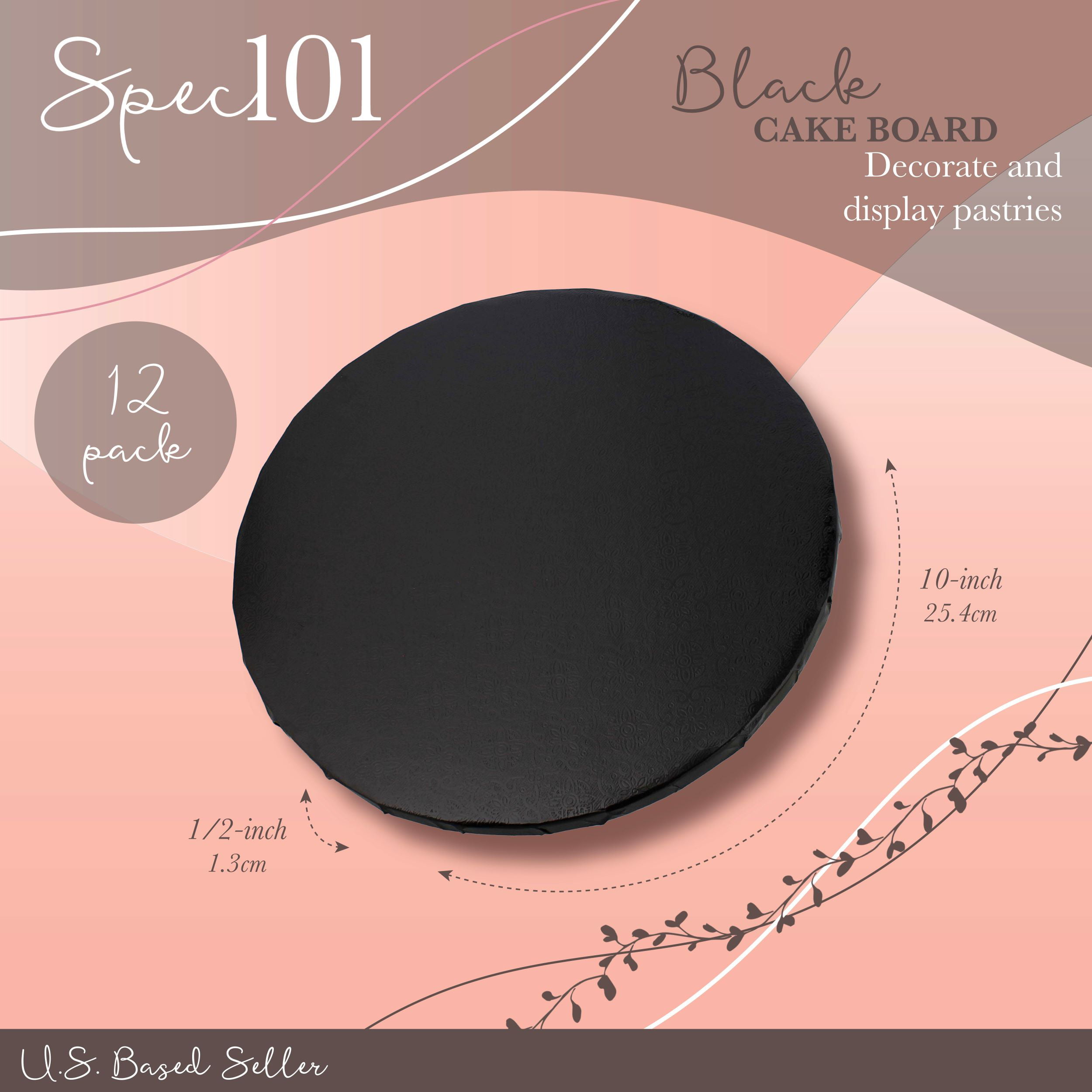 Spec101 Rose Gold Cake Drum 10 inch Set - 12Pk Thick Square Cake Board Drums, Pink