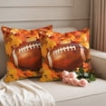 thumbnail image 2 of Fall Football Outdoor Pillow Covers 16"x16" Set of 2,Waterproof Throw Pillow Covers for Patio Furniture,Thanksgiving Maple Leaf Orange Yellow Decorative Cushion Pillowcases for Garden Couch Sofa, 2 of 9