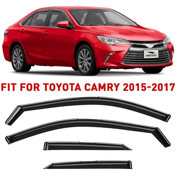 Voron Glass In-Channel Extra Durable Rain Guards for Toyota Camry 2015-2017, Window Deflectors, Vent Window Visors, 4 Pieces - 200723